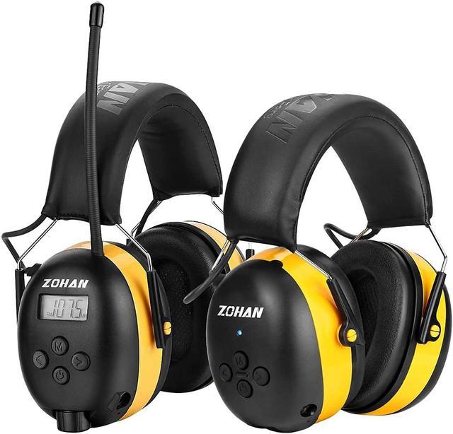 ZOHAN EM042 AM/FM Radio Headphone with Digital Display, Ear Protection for  Lawn MowingZOHAN EM037 Hearing Protection with Bluetooth, NRR 25dB,  Headphones for Mowing Construction