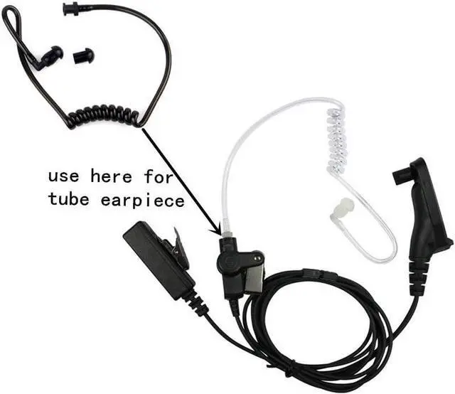 Alt view image 3 of 7 - Lsgoodcare Replacement Acoustic Coil Audio Mic Tube with Earbuds Compatible for Motorola Kenwood Icom Two Way Radio Acoustic Tube Earpiece Replacement