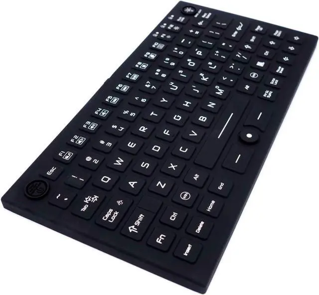 Alt view image 6 of 7 - DSI Compact LED Backlit Keyboard with Integrated Mouse Button IP68 Waterproof Silicone IKB850BL