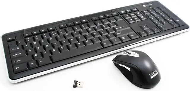 Main image of I-Rocks RF-6577L-BK  Retro 2.4GHz Wireless Keyboard and Mouse Combo (Black)