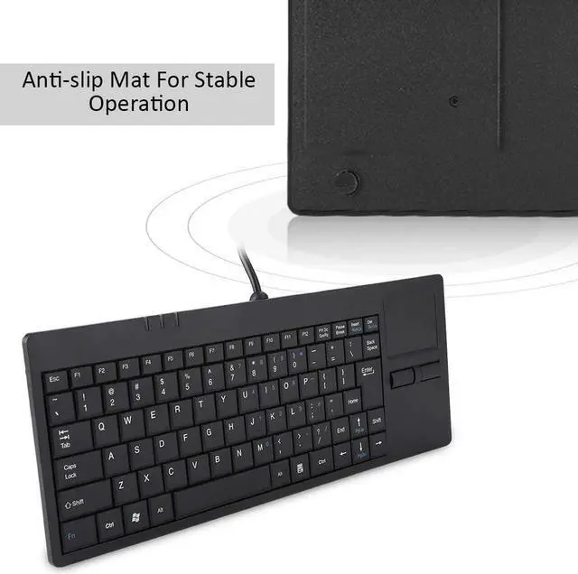 Alt view image 4 of 7 - Hilitand Wired USB Touchpad Keyboard,MC-818 Compact USB Keyboard with Touchpad, 82 Keys, QWERTY and Anti-Slip Mat for Desktop Laptop Computers Notebook