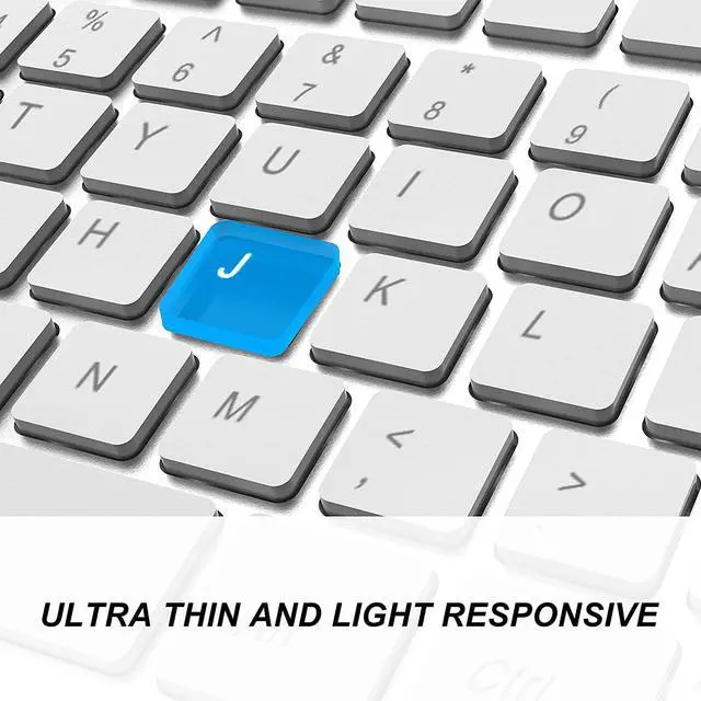 Alt view image 5 of 6 - Wireless Keyboard, J JOYACCESS 2.4G Slim Compact Full Size Wireless Keyboard-for PC, Mac,iMacDesktop, Computer, Laptop, Smart TVWindows XP/Vista/7/8/10 by J JOYACCESS-Silver and White