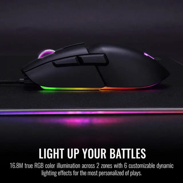 Alt view image 4 of 6 - Thermaltake Argent M5 Gaming Mouse, 16.8M RGB Color Software Enabled, 8 Customizable Dynamic Lighting Effects, PIXART PMW-3389 Optical Sensor, DPI Adjustments Up to 16,000. GMO-TMF-WDOOBK-01