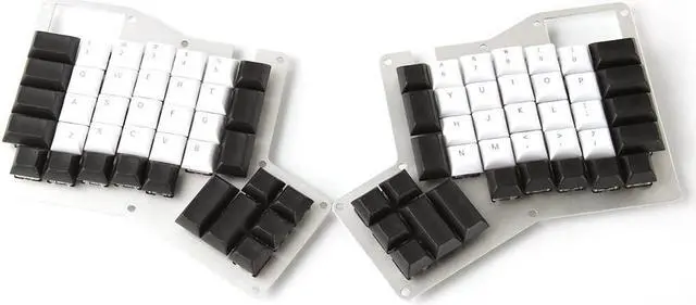 Main image of YMDK DSA Profile PBT White Black Top Print Keycap Set for Ergo Ergodox Planck Preonic Lily 58 Keyboard (Only Keycap) (Top Print)