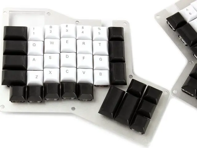 Alt view image 4 of 4 - YMDK DSA Profile PBT White Black Top Print Keycap Set for Ergo Ergodox Planck Preonic Lily 58 Keyboard (Only Keycap) (Top Print)