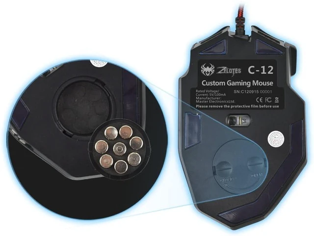 Alt view image 5 of 7 - 12 Programmable Buttons C12 Gaming Mouse, AFUNTA Laser Double-Speed Adjustment 8000DPI Mice Support 4 Level Switch