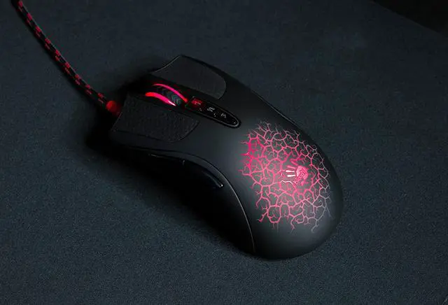 Alt view image 4 of 5 - Bloody AL90 Optical Gaming Mouse with Light Strike (LK) Optical Switch & Scroll - 8 Programmable Buttons and Advanced Macros - Ergonomic Right Hand Grip - Button Grips - Colored Profile Selection