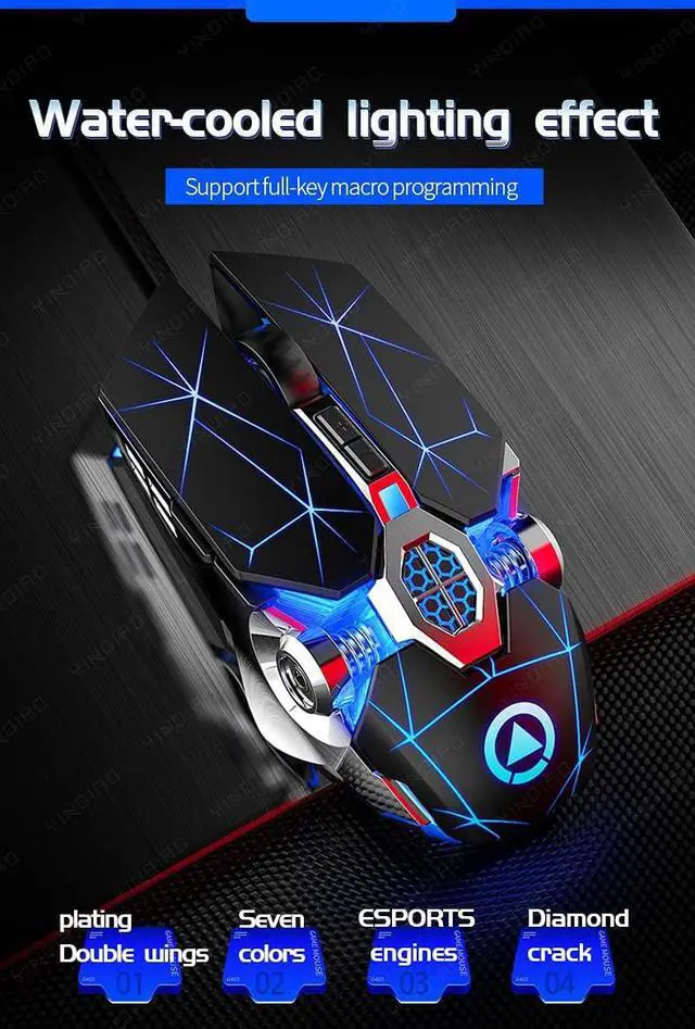 Alt view image 2 of 6 - SMAIGE Gaming Mouse Wired [3200 DPI] [Breathing Light] Ergonomic Game USB Computer Mice RGB Gamer Desktop Laptop PC Gaming Mouse, 7 Buttons for Windows 7/8/10/XP Vista Linux (Black)