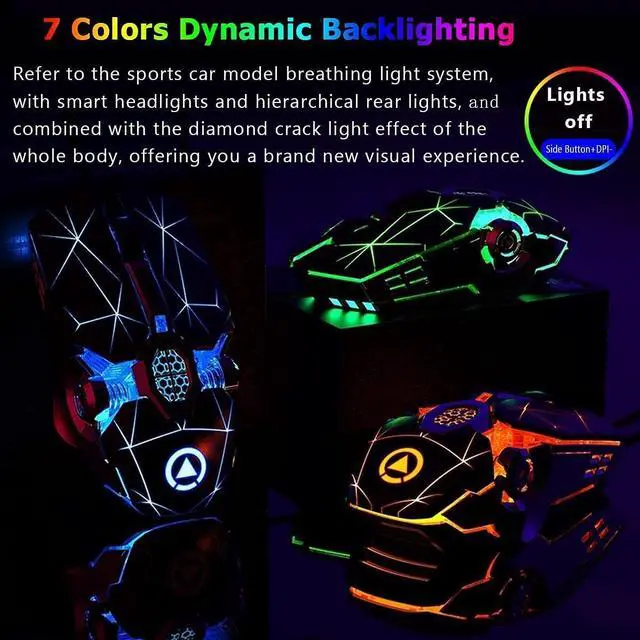 Alt view image 4 of 6 - SMAIGE Gaming Mouse Wired [3200 DPI] [Breathing Light] Ergonomic Game USB Computer Mice RGB Gamer Desktop Laptop PC Gaming Mouse, 7 Buttons for Windows 7/8/10/XP Vista Linux (Black)