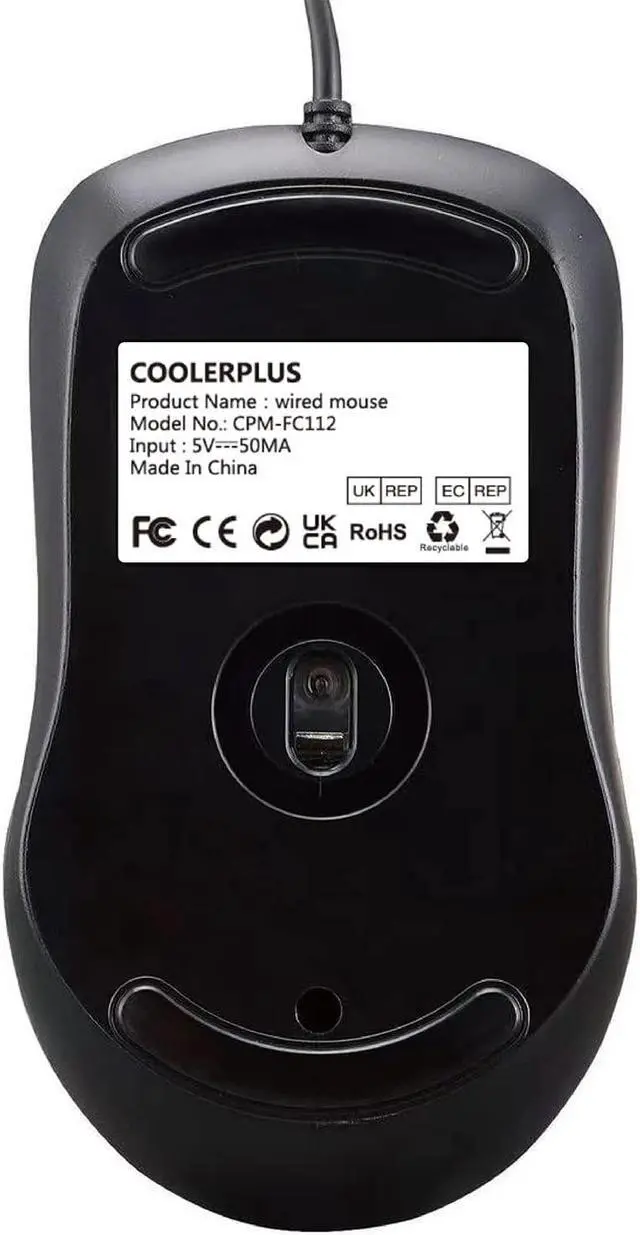 Alt view image 7 of 7 - FC112 USB Optical Wired Computer Mouse with Easy Click for Office and Home, 1000DPI, Premium and Portable,Compatible with Windows PC, Laptop, Desktop, Notebook (Black)