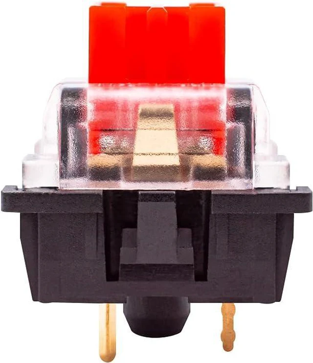 Alt view image 3 of 5 - OUTEMU Red Linear Switches, 3-pin 45g Force Dustproof Hot-Swappable Cherry MX Equivalent Switches for Mechanical Keyboard-Pack 32