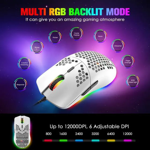 Alt view image 7 of 7 - 60% Gaming Keyboard and Mouse and Mouse pad Combo,3 in 1 Wired RGB Backlight Bundle with Mechanical Keyboard,12000 DPI Mouse for PC Gamers,Xbox,PS4 Users(White)