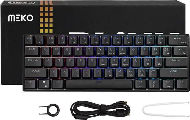 Alt view image 3 of 3 - Meko Blink 60% RGB LED Hotswap Bluetooth Double Shot ABS Mechanical Keyboard (Cherry MX Red)