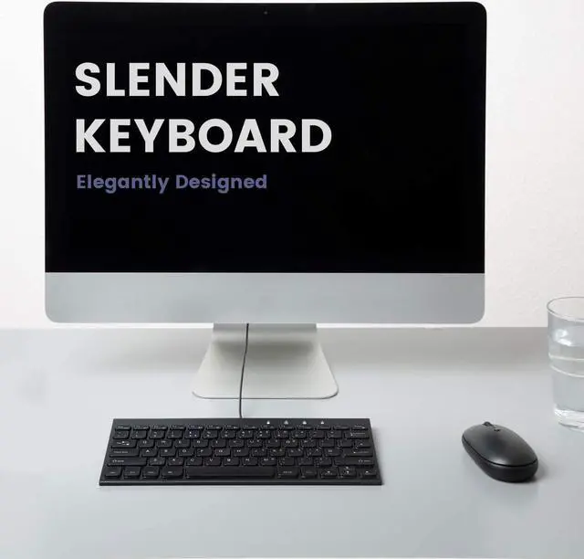 Alt view image 7 of 7 - Perixx PERIBOARD-429 US Wired Mini Backlit Keyboard - Thin and Silent Scissor Keys - White Backlight Color - US English