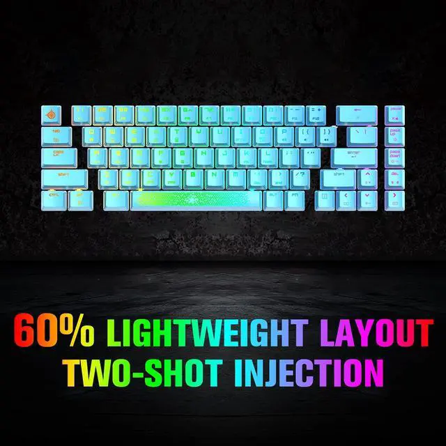 Alt view image 5 of 7 - MAGIC-REFINER 60% RGB Mini Mechanical Gaming Keyboard,Portable 68 Keys,Blue Switches,Detachable USB Type-C Cable,TKL Keyboard with Two Keycaps for Windows Gaming PC(Blue)