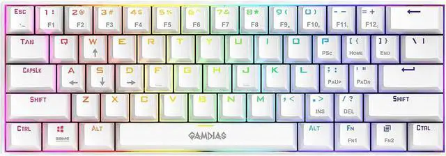 Main image of GAMDIAS Hermes E3 RGB Mechanical Gaming Keyboard Blue Switch with 19 Built-in Lighting Effects Certified Optical Switches and N-Key Rollover & Anti-Ghosting Functionality (Hermes E3 White)