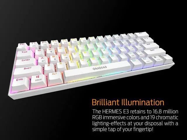Alt view image 3 of 5 - GAMDIAS Hermes E3 RGB Mechanical Gaming Keyboard Blue Switch with 19 Built-in Lighting Effects Certified Optical Switches and N-Key Rollover & Anti-Ghosting Functionality (Hermes E3 White)
