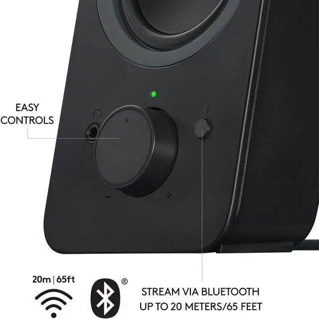 Alt view image 3 of 6 - Logi tech Z207 2.0 Stereo Computer Speakers with Bluetooth