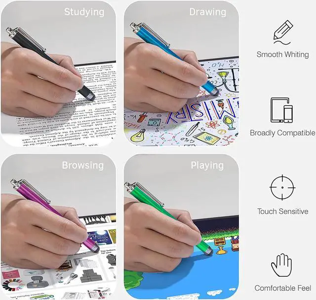Alt view image 5 of 7 - Stylus Pens for Touch Screens High Precision Universal Stylus for iPad iPhone Tablets  Galaxy All Capacitive Touch Screens (10-Pack)