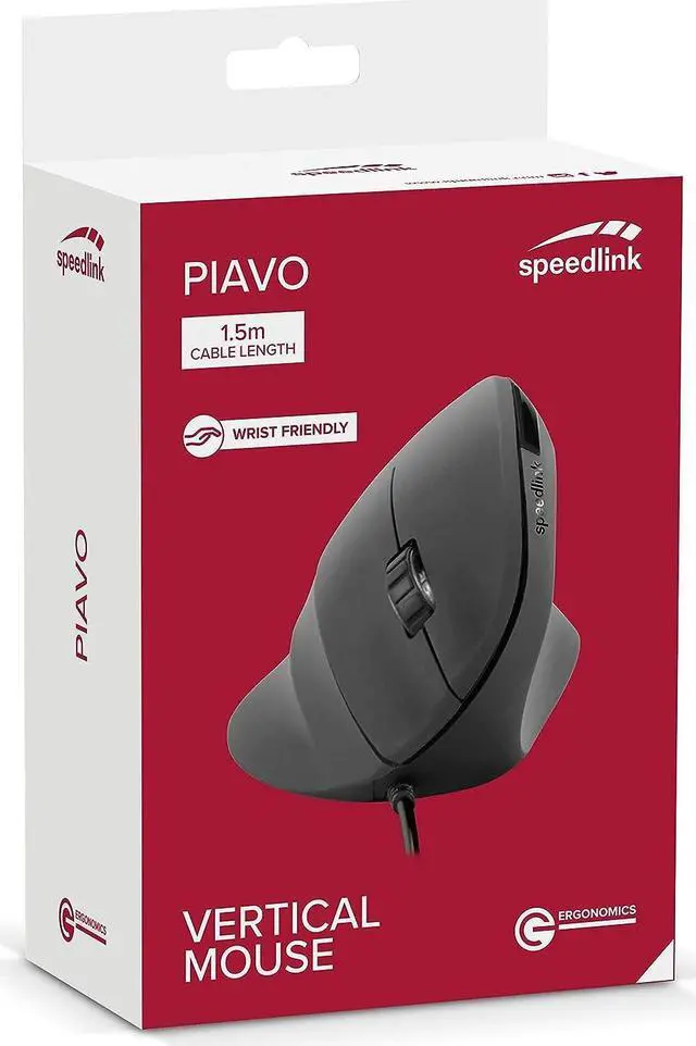 Alt view image 7 of 7 - PIAVO Ergonomic Vertical Mouse - Ergonomic - 800 to 2400 DPI, Black