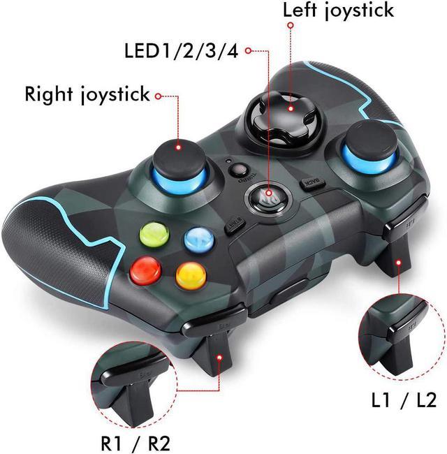 EasySMX Wireless 2.4g Game Controller Support PC (Windows XP/7/8/8.1/10)  and PS3, Android, Vista, TV Box Portable Gaming Joystick Handle (Wireless  Game Controller Camouflage) Nintendo DS Accessories