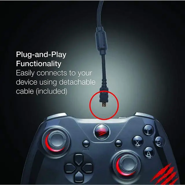 Alt view image 4 of 7 - Mad Catz The Authentic C.A.T. 7 Wired Game Controller – Black (GCPCCAINBL00)