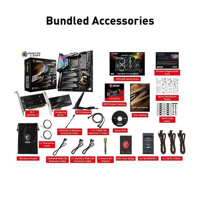 Alt view image 6 of 6 - MSI MEG Z390 GODLIKE LGA1151 (Intel 8th and 9th Gen) M.2 USB 3.1 Gen 2 DDR4 Wi-Fi SLI CFX Extended A