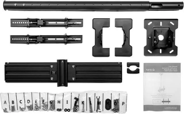 Alt view image 7 of 18 - Kanto CM600G Galvanized Outdoor Hanging Ceiling TV Mount for 37-inch to 70-inch TVs