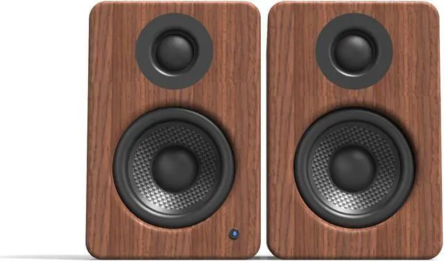 Alt view image 3 of 12 - Kanto YU2 100W Powered Desktop Computer Speakers with Built-in USB DAC, 3/4" Silk Dome tweeters and 3" composite drivers - Pair (Walnut)