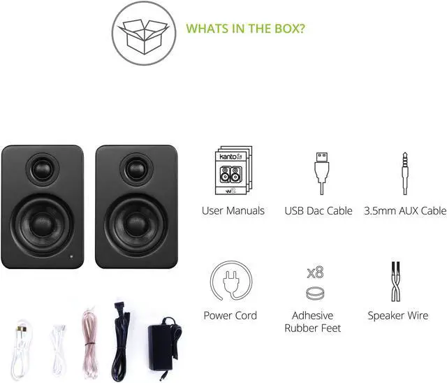 Alt view image 8 of 14 - Kanto YU2 Powered Desktop Speakers - Pair (Matte Black)
