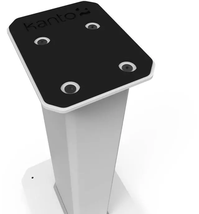 Alt view image 4 of 7 - Kanto SX22W 22" Tall Fillable Speaker Stands with Isolation Feet - Pair, White