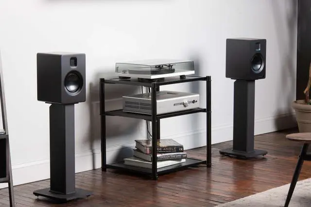 Alt view image 7 of 7 - Kanto SX22 22" Tall Fillable Speaker Stands with Isolation Feet - Pair, Black