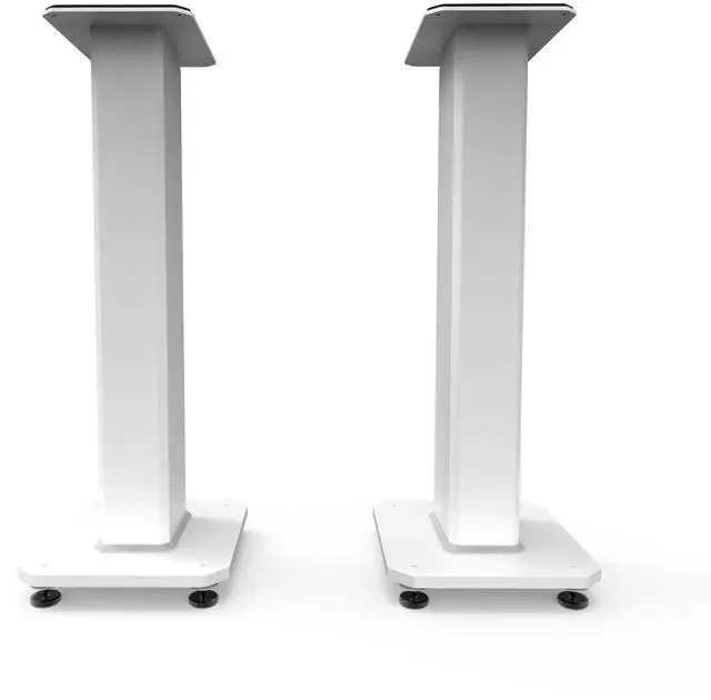 Alt view image 2 of 6 - Kanto SX26W 26" Tall Fillable Speaker Stands with Isolation Feet - Pair, White