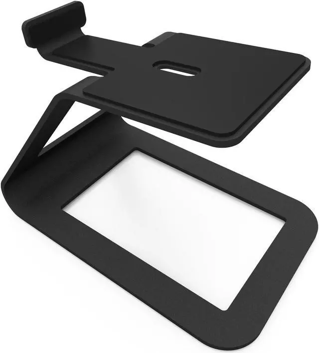 Alt view image 2 of 7 - Kanto SE4 Elevated Desktop Speaker Stands for Midsize Speakers, Black, Pair