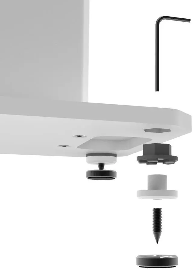 Alt view image 6 of 7 - Kanto SX22W 22" Tall Fillable Speaker Stands with Isolation Feet - Pair, White