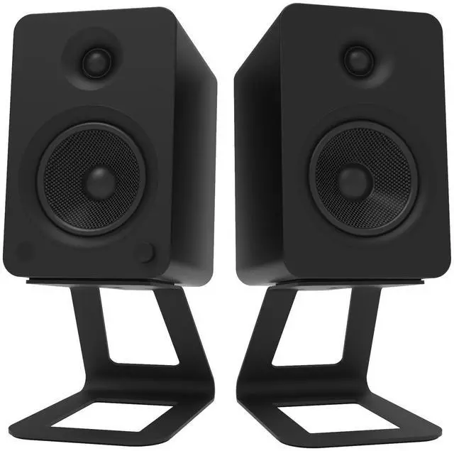 Alt view image 5 of 7 - Kanto SE6 Elevated Desktop Speaker Stands for Large Speakers, Black, Pair