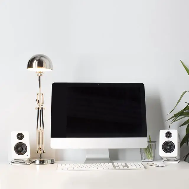 Alt view image 7 of 16 - Kanto YU2 Powered Desktop Speakers - Pair (Matte White)