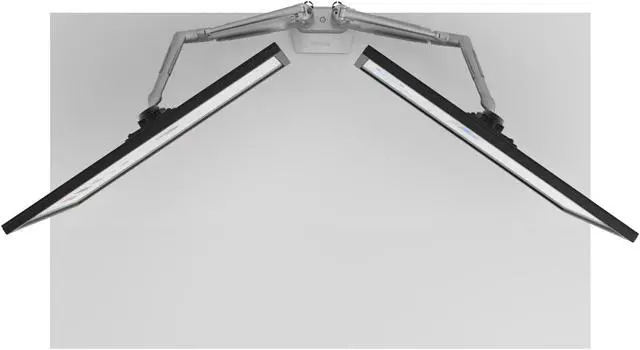 Alt view image 3 of 19 - Kanto DMS2000S Dual-Monitor Desktop Mount for 17-inch to 32-inch Displays - Silver