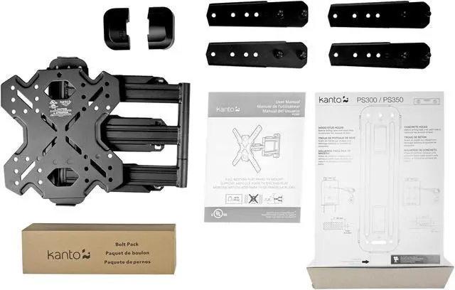 Alt view image 7 of 15 - Kanto PS300 Full Motion Mount for 26-inch to 60-inch TVs - Black