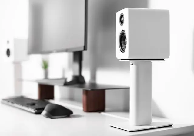 Alt view image 3 of 17 - Kanto SP 9" Desktop Speaker Stands - Pair (White)