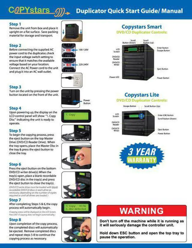 Alt view image 3 of 7 - Copystars CD Dvd Duplicator 1 to 5 Sata 24x burner writer DVD copier 128MB buffered tower