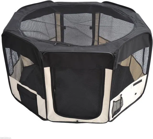 Main image of PawHut 49.2-inch Soft Pet Playpen Folding Tent Kennel Puppy Cat Dog Exercise Crate w/ Bag