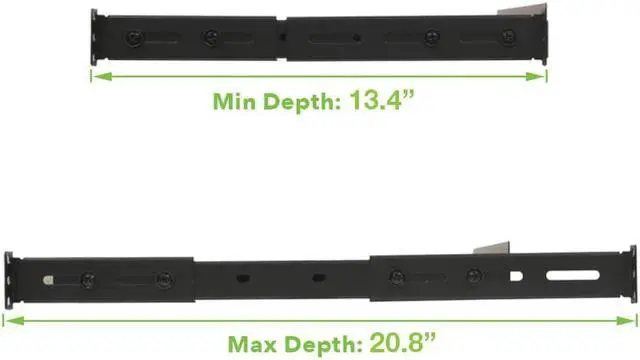 Alt view image 3 of 4 - Navepoint Fixed Rack Vented Server Shelf 1U 19" 4 post Rack Mount Adjustable from 13 - 21"