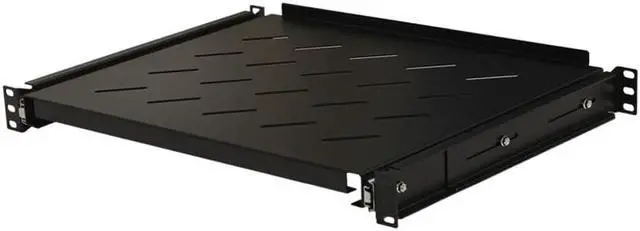 Alt view image 5 of 8 - Navepoint Sliding Rack Vented Server Shelf 1U 19" 4 Post Rack Mount 13.75" (350mm) Deep