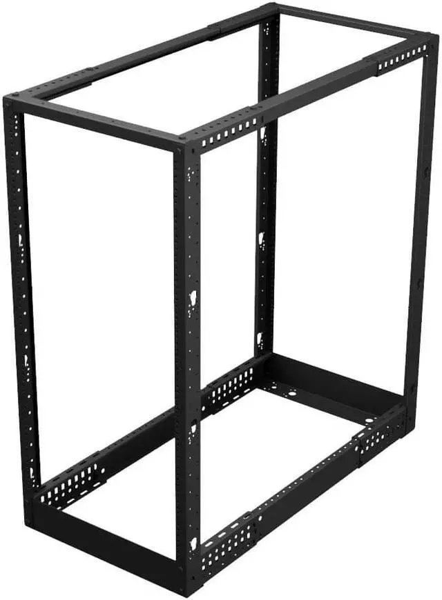 Alt view image 2 of 4 - NavePoint 4-Post Adjustable Rack, 22U, 12-24 Threaded, Caster Compatible, Black