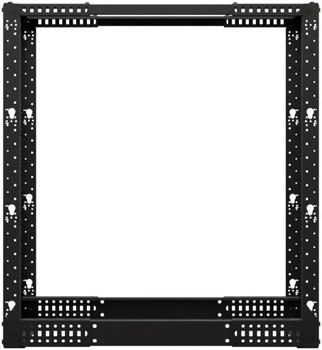 Alt view image 3 of 4 - NavePoint 4-Post Adjustable Rack, 22U, 12-24 Threaded, Caster Compatible, Black