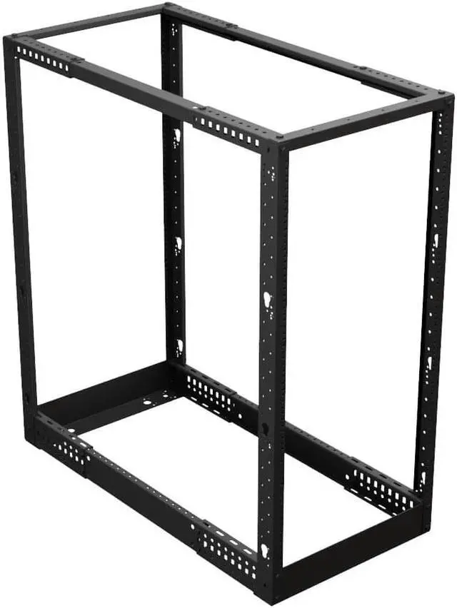 Alt view image 4 of 4 - NavePoint 4-Post Adjustable Rack, 22U, 12-24 Threaded, Caster Compatible, Black