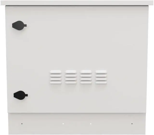 Main image of NavePoint Floor Mount Outdoor Network Cabinet, 9U, Fans with Temperature Control, White, IP66-Rated