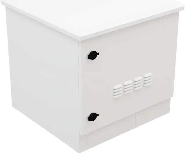 Alt view image 4 of 4 - NavePoint Floor Mount Outdoor Network Cabinet, 9U, Fans with Temperature Control, White, IP66-Rated