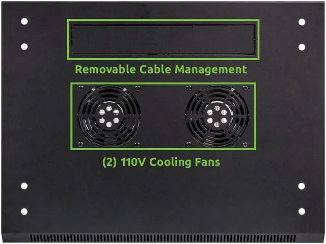 Alt view image 4 of 4 - Navepoint 15U Wallmount Networking Cabinet 600mm Depth with Shelves, Fans